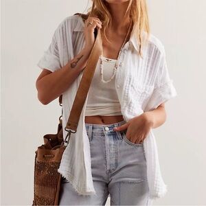 We The Free White Button-Down Shirt